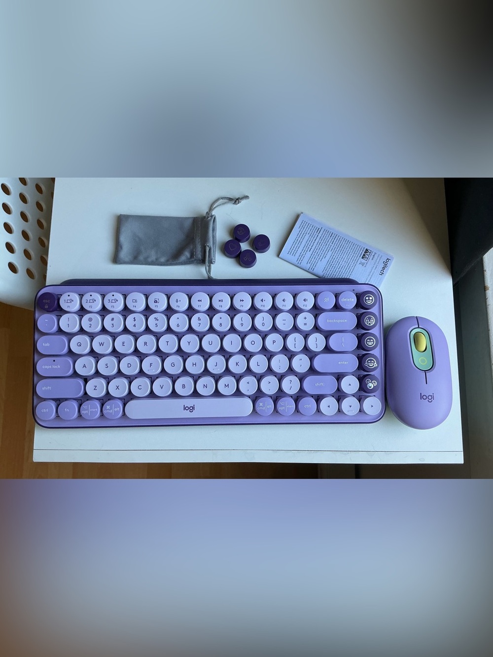 Purple Wireless Keyboard and Mouse Combo